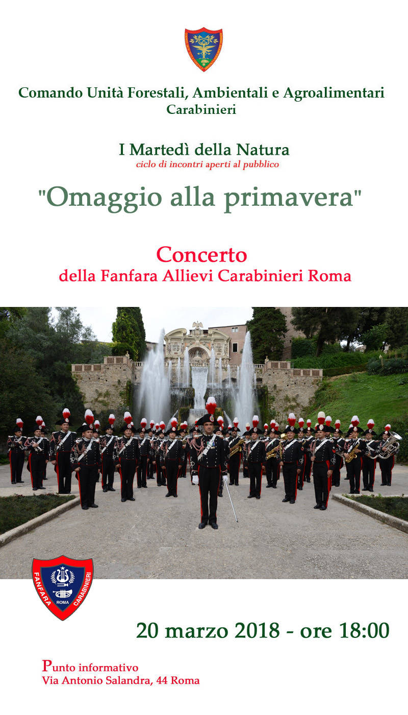 La Fanfara dei Carabinieri saluta la Primavera con un concerto
