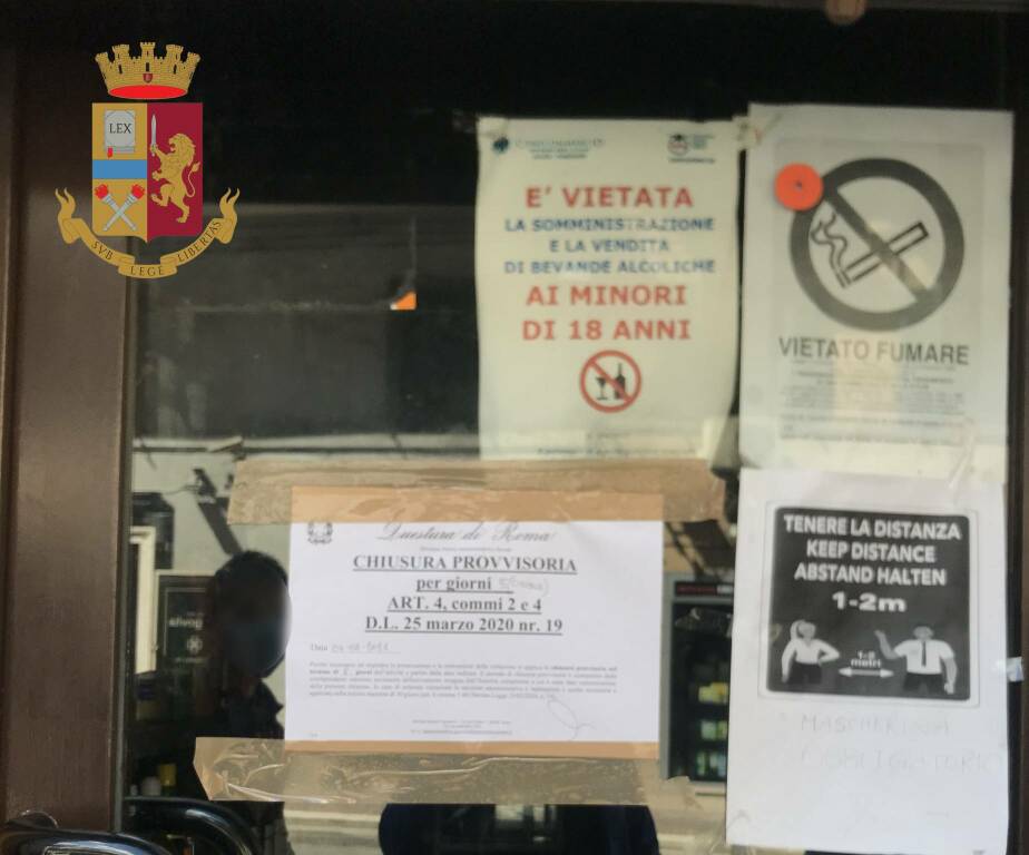 polizia roma chiuso minimarket