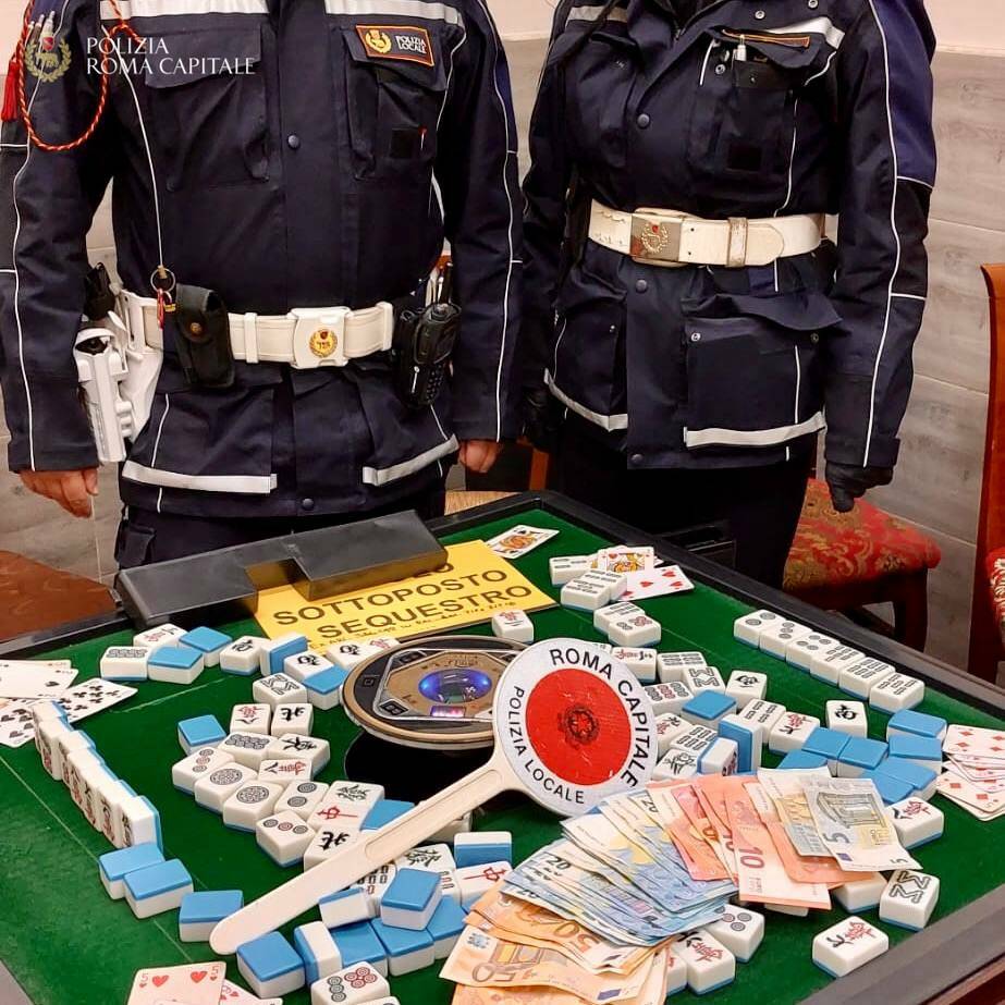 polizia locale roma, bisca clandestina