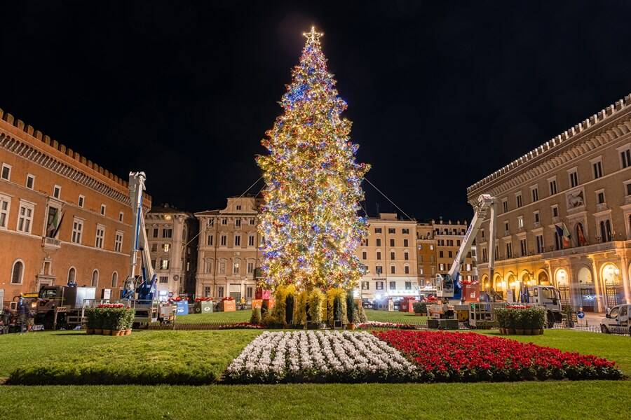 albero di natale piazza venezia natale 2021 roma
