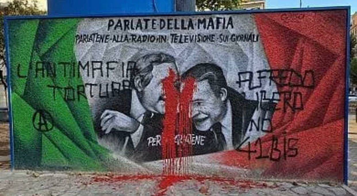murales deturpato piazza bologna