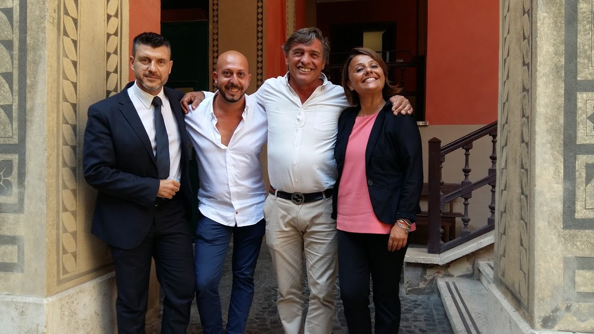 L'ex gruppo municipale di Fratelli d'Italia: da sinistra OPietro Malara, Luca Mantuano, Pierfrancesco Marchesi e Monica Picca